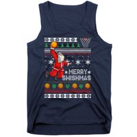 Basketball Ugly Christmas Sweater Xmas Funny Dunking Santa Tank Top