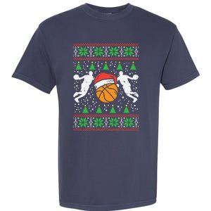 Basketball Ugly Christmas Sweater Sport Coach Player Gift Garment-Dyed Heavyweight T-Shirt