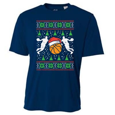 Basketball Ugly Christmas Sweater Sport Coach Player Gift Cooling Performance Crew T-Shirt