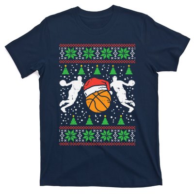 Basketball Ugly Christmas Sweater Sport Coach Player Gift T-Shirt