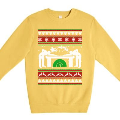 Billiards Ugly Christmas Premium Crewneck Sweatshirt