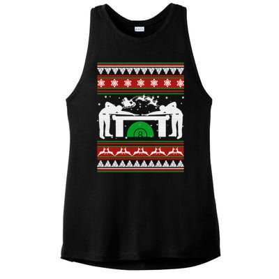 Billiards Ugly Christmas Ladies PosiCharge Tri-Blend Wicking Tank