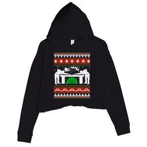 Billiards Ugly Christmas Crop Fleece Hoodie