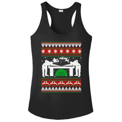 Billiards Ugly Christmas Ladies PosiCharge Competitor Racerback Tank