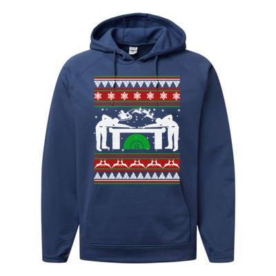 Billiards Ugly Christmas Performance Fleece Hoodie