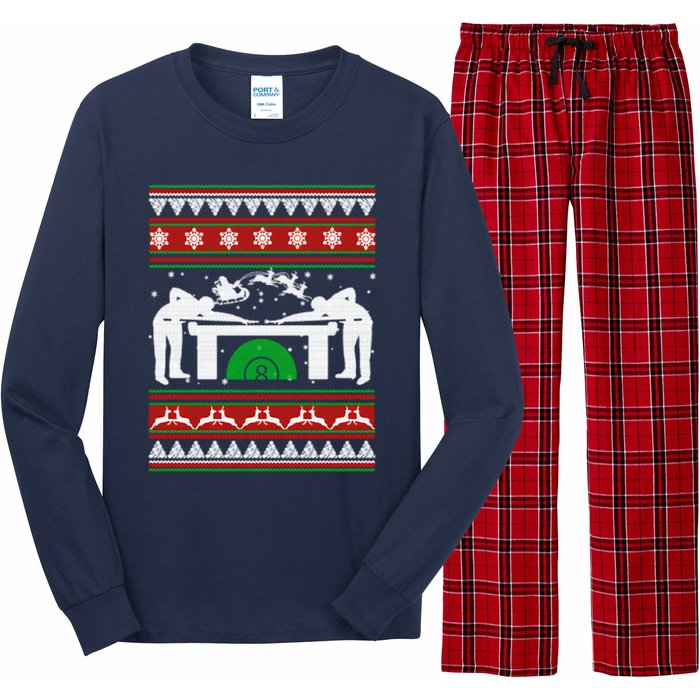 Billiards Ugly Christmas Long Sleeve Pajama Set