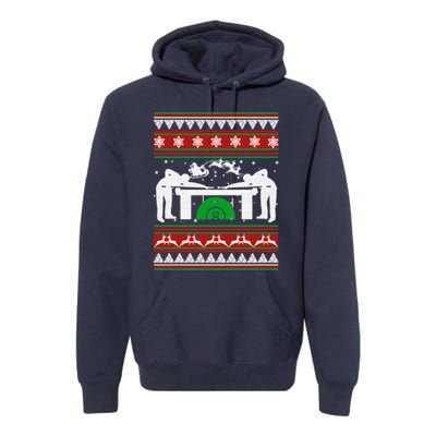 Billiards Ugly Christmas Premium Hoodie