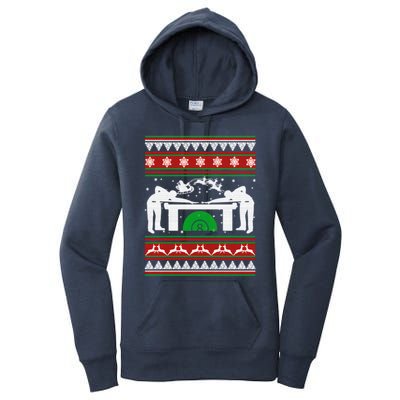 Billiards Ugly Christmas Women's Pullover Hoodie