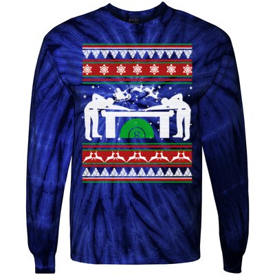 Billiards Ugly Christmas Tie-Dye Long Sleeve Shirt