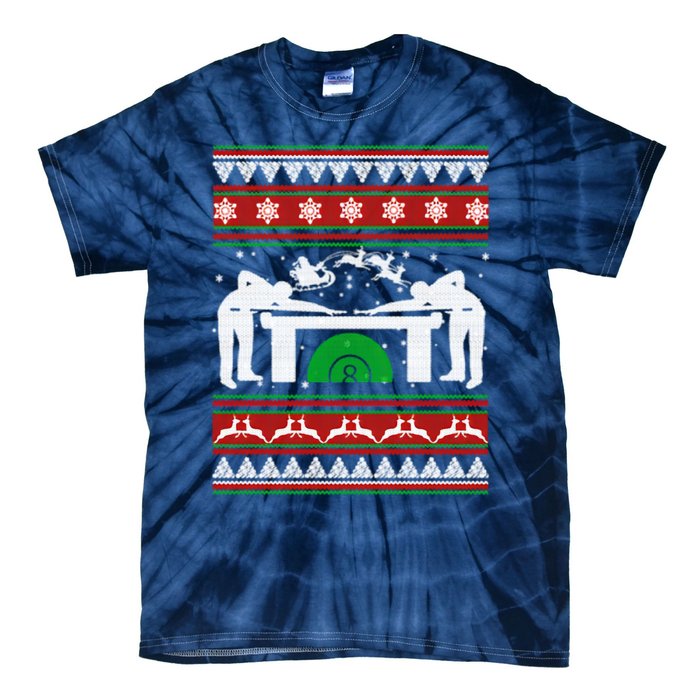 Billiards Ugly Christmas Tie-Dye T-Shirt