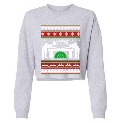 Billiards Ugly Christmas Cropped Pullover Crew