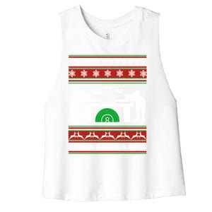 Billiards Ugly Christmas Women's Racerback Cropped Tank