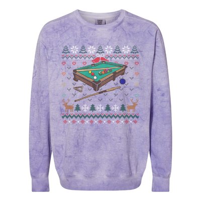 Billiards Ugly Christmas Sweater Ball Sports Player Gift Colorblast Crewneck Sweatshirt