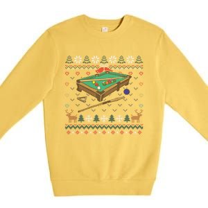 Billiards Ugly Christmas Sweater Ball Sports Player Gift Premium Crewneck Sweatshirt