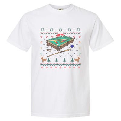 Billiards Ugly Christmas Sweater Ball Sports Player Gift Garment-Dyed Heavyweight T-Shirt