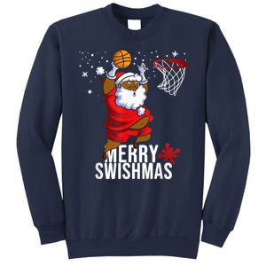 Basketball Ugly Christmas Sweater Xmas Funny Dunking Santa Sweatshirt