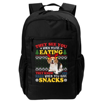 Beagle Ugly Christmas They See You're Eating Xmas Gift Daily Commute Backpack
