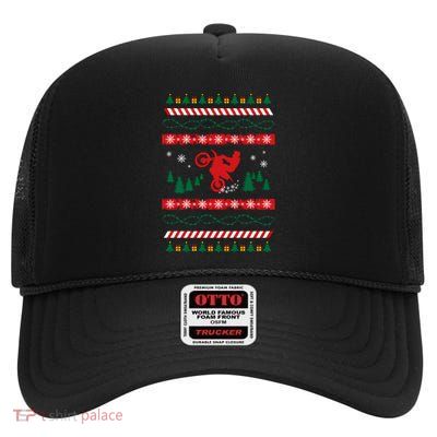 Bike Ugly Christmas High Crown Mesh Back Trucker Hat