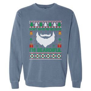 Best Ugly Christmas With Beard Gift Garment-Dyed Sweatshirt