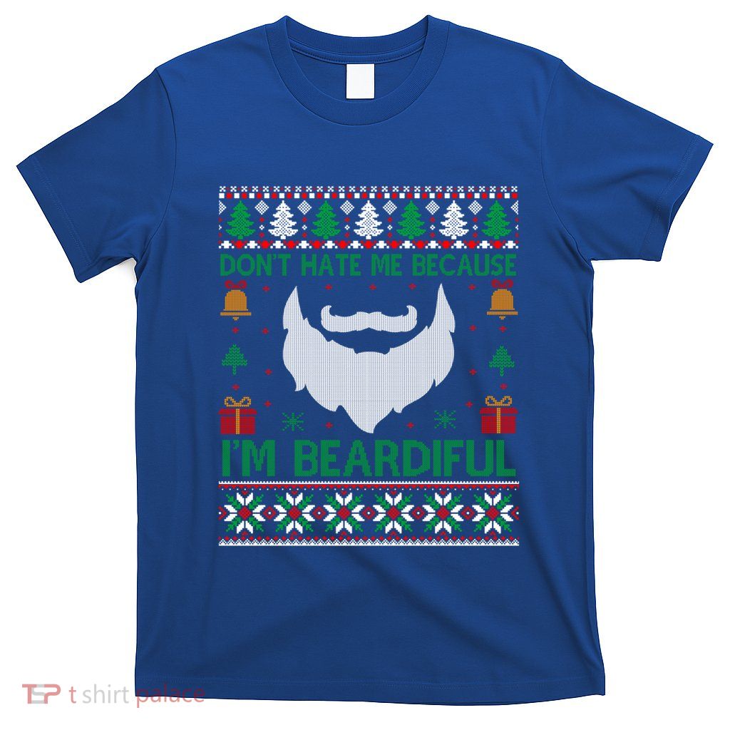 Best Ugly Christmas With Beard Gift T-Shirt