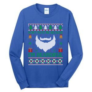 Best Ugly Christmas With Beard Gift Tall Long Sleeve T-Shirt