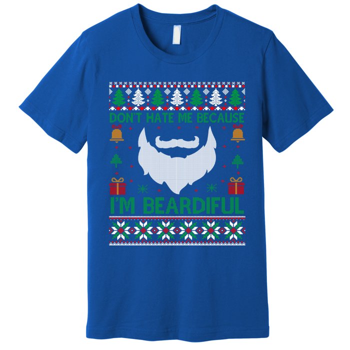 Best Ugly Christmas With Beard Gift Premium T-Shirt