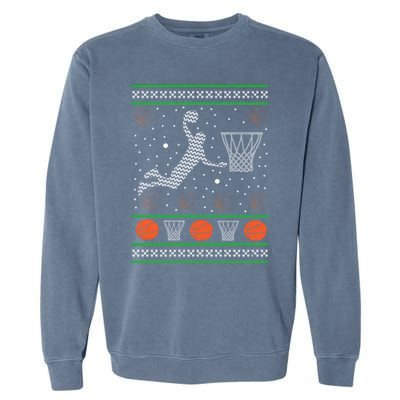 Basketball Ugly Christmas Garment-Dyed Sweatshirt