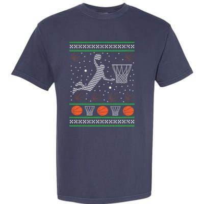 Basketball Ugly Christmas Garment-Dyed Heavyweight T-Shirt