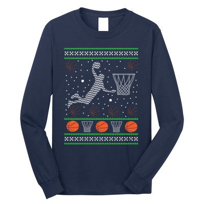 Basketball Ugly Christmas Long Sleeve Shirt