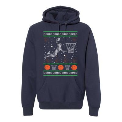 Basketball Ugly Christmas Premium Hoodie