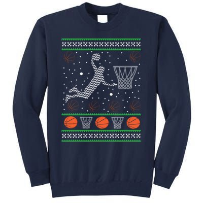 Basketball Ugly Christmas Tall Sweatshirt