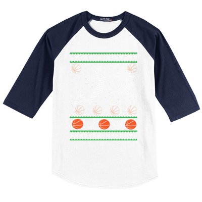 Basketball Ugly Christmas Baseball Sleeve Shirt