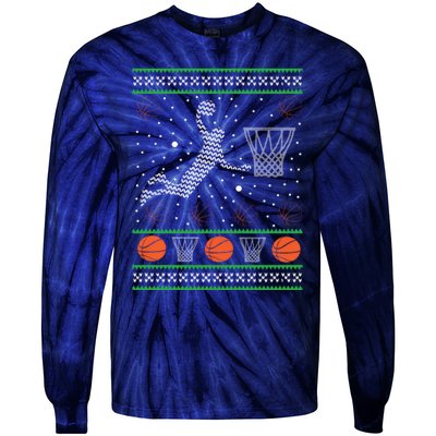 Basketball Ugly Christmas Tie-Dye Long Sleeve Shirt