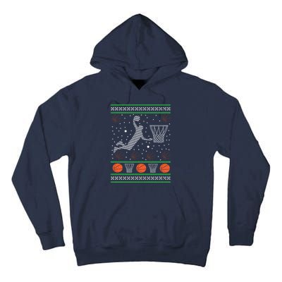 Basketball Ugly Christmas Tall Hoodie