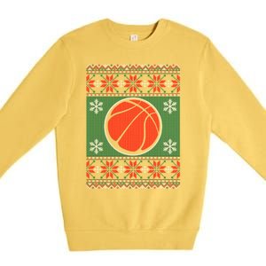 Basketball Ugly Christmas Sweater Premium Crewneck Sweatshirt