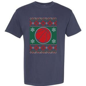 Basketball Ugly Christmas Sweater Garment-Dyed Heavyweight T-Shirt