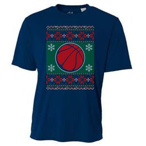 Basketball Ugly Christmas Sweater Cooling Performance Crew T-Shirt