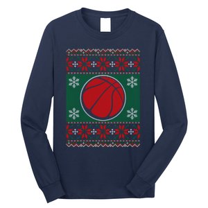 Basketball Ugly Christmas Sweater Long Sleeve Shirt