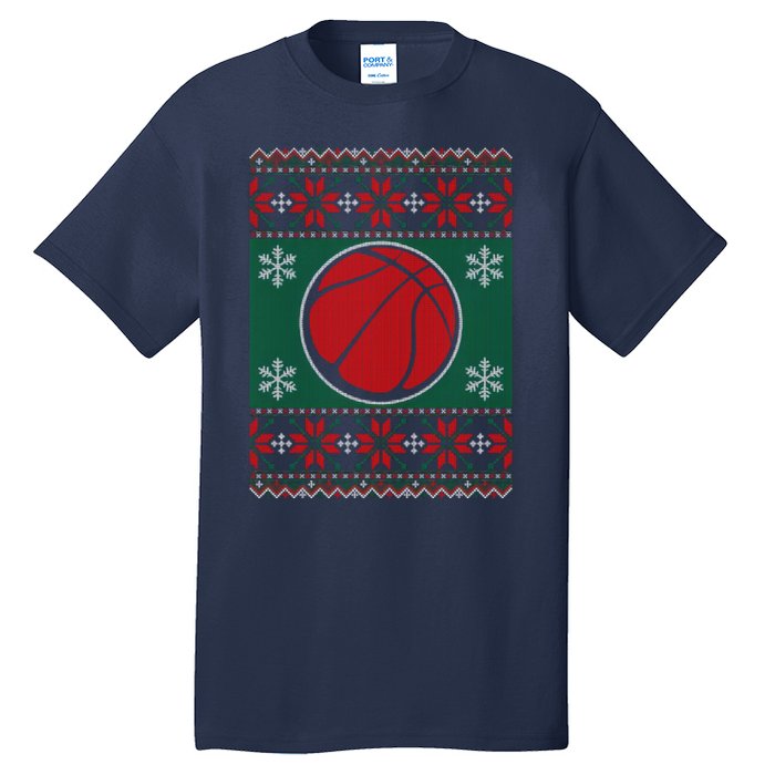 Basketball Ugly Christmas Sweater Tall T-Shirt