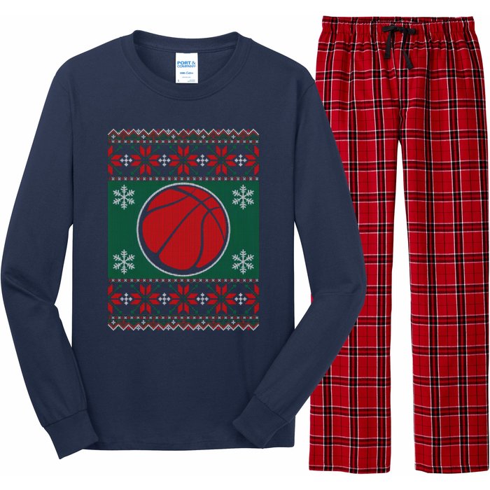 Basketball Ugly Christmas Sweater Long Sleeve Pajama Set