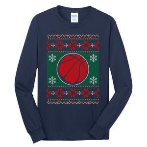 Basketball Ugly Christmas Sweater Tall Long Sleeve T-Shirt