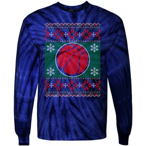 Basketball Ugly Christmas Sweater Tie-Dye Long Sleeve Shirt