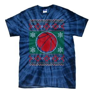 Basketball Ugly Christmas Sweater Tie-Dye T-Shirt