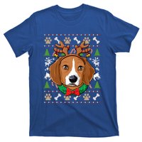 Beagle Ugly Christmas Reindeer Antlers Xmas Girls Gift T-Shirt