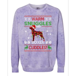 Boxer Ugly Christmas Sweater Christmas Pajama Dog Lover Gift Colorblast Crewneck Sweatshirt