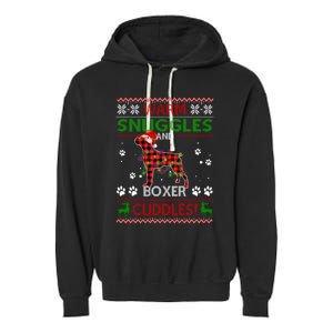 Boxer Ugly Christmas Sweater Christmas Pajama Dog Lover Gift Garment-Dyed Fleece Hoodie