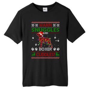 Boxer Ugly Christmas Sweater Christmas Pajama Dog Lover Gift Tall Fusion ChromaSoft Performance T-Shirt