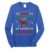 Boxer Ugly Christmas Sweater Christmas Pajama Dog Lover Gift Long Sleeve Shirt