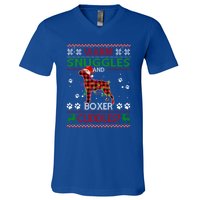 Boxer Ugly Christmas Sweater Christmas Pajama Dog Lover Gift V-Neck T-Shirt