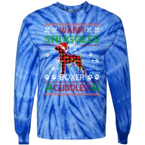 Boxer Ugly Christmas Sweater Christmas Pajama Dog Lover Gift Tie-Dye Long Sleeve Shirt